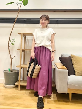 「アイテム（スカート、パープル系）」を使った、+++ゆき+++さん（レディース・151cm）の夏コーディネート