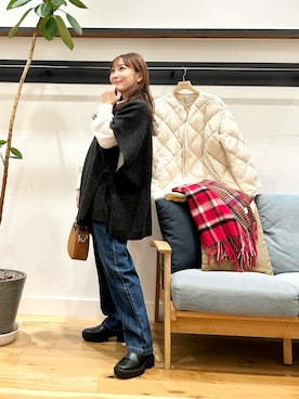 「URBAN RESEARCH DOORS（アーバンリサーチドアーズ）のピンタックフリルスタンドカラーブラウス（シャツ/ブラウス）」を使った、+++ゆき+++さん（レディース・151cm）の冬コーディネート