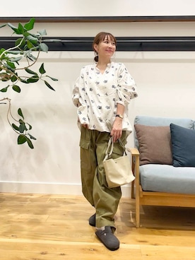 「BIRKENSTOCK（ビルケンシュトック）のBIRKENSTOCK　Boston LEVE（サンダル）」を使った、+++ゆき+++さん（レディース・151cm）の秋コーディネート