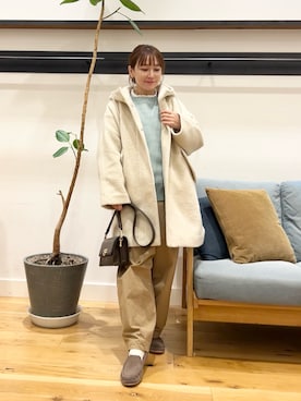 「URBAN RESEARCH DOORS（アーバンリサーチドアーズ）のピンタックフリルスタンドカラーブラウス（シャツ/ブラウス）」を使った、+++ゆき+++さん（レディース・151cm）の冬コーディネート
