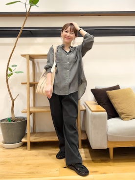 「URBAN RESEARCH DOORS（アーバンリサーチドアーズ）のシアーデニムシャツ（シャツ/ブラウス）」を使った、+++ゆき+++さん（レディース・151cm）の秋コーディネート