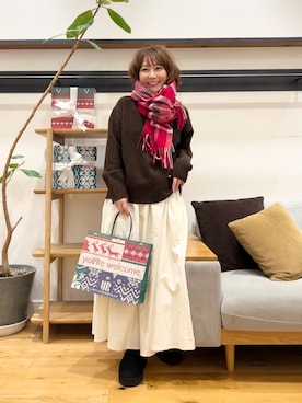 「アイテム（ストール/ショール）」を使った、+++ゆき+++さん（レディース・151cm）の冬コーディネート