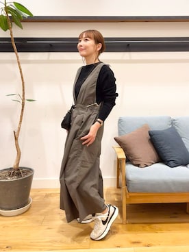 「Gramicci（グラミチ）のアイテム（オールインワン・サロペット）」を使った、+++ゆき+++さん（レディース・151cm）の冬コーディネート