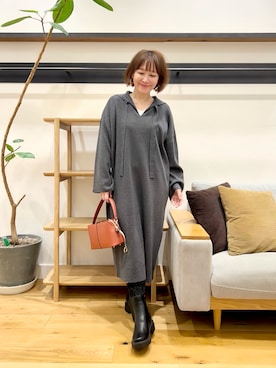 「FORK&SPOON（フォークアンドスプーン）のアイテム（ワンピース）」を使った、+++ゆき+++さん（レディース・151cm）の秋コーディネート