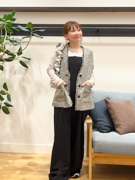 「ジレ」｜「アイテム（サロペット/オーバーオール）」を使った、+++ゆき+++さん（レディース・151cm）の秋コーディネート