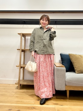 「かぐれ（カグレ）の『ユニセックス』リネンカバーオール（カバーオール、グレー系）」を使った、+++ゆき+++さん（レディース・151cm）の春コーディネート