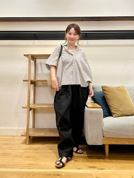 「URBAN RESEARCH DOORS（アーバンリサーチドアーズ）のFORK&SPOON　ワイド5分袖シャツ（シャツ/ブラウス、ホワイト系）」を使った、+++ゆき+++さん（レディース・151cm）の夏コーディネート