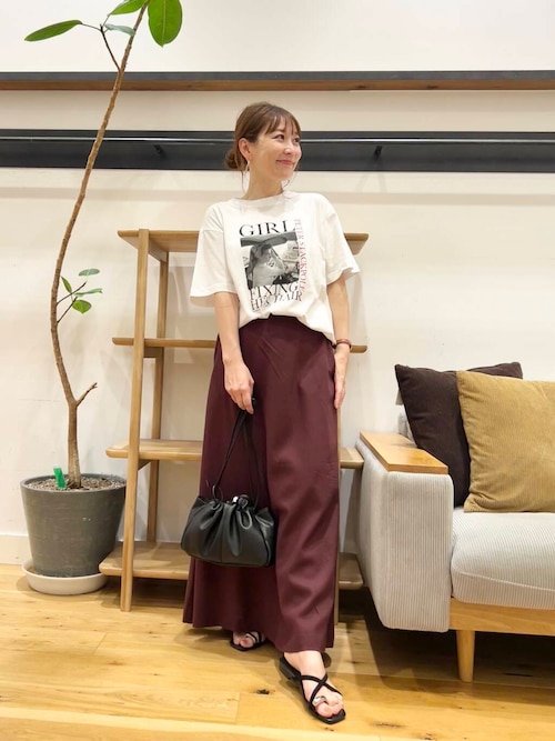 Framework 麻混スラブレイヤードスカート ◇リネン混カーゴマキシスカート（マキシ・ロングスカート