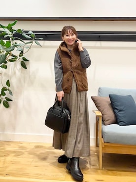 「アイテム（その他アウター、ブラウン系）」を使った、+++ゆき+++さん（レディース・151cm）の秋コーディネート