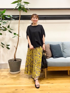 「URBAN RESEARCH DOORS（アーバンリサーチドアーズ）のコクーンシルエットプルオーバー（Tシャツ/カットソー）」を使った、+++ゆき+++さん（レディース・151cm）の夏コーディネート