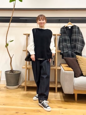 「URBAN RESEARCH DOORS（アーバンリサーチドアーズ）のピンタックフリルスタンドカラーブラウス（シャツ/ブラウス）」を使った、+++ゆき+++さん（レディース・151cm）の冬コーディネート