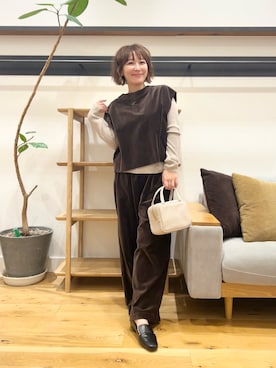 「アイテム（ボストンバッグ、グレー系）」を使った、+++ゆき+++さん（レディース・151cm）の秋コーディネート