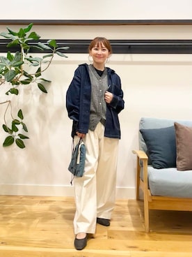 「かぐれ（カグレ）のコットン2タックワイドパンツ（その他パンツ）」を使った、+++ゆき+++さん（レディース・151cm）の秋コーディネート