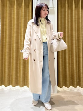 「ROPE' PICNIC（ロペピクニック）のアイテム（トレンチコート）」を使った、harukaさん（レディース・155cm）の冬コーディネート
