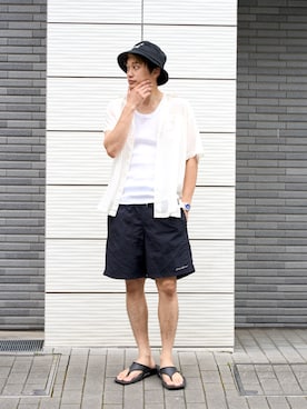 「Eddie Bauer（エディーバウアー）のアイテム（帽子）」を使った、eddiebauerofficialさん（メンズ・171cm）の夏コーディネート