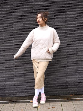 「Eddie Bauer（エディーバウアー）のアイテム（ブルゾン）」を使った、eddiebauerofficialさん（レディース・159cm）の冬コーディネート