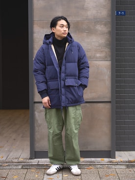 「Eddie Bauer（エディーバウアー）のアイテム（ダウンジャケット/コート）」を使った、eddiebauerofficialさん（メンズ・171cm）の冬コーディネート