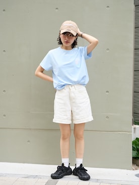 「Eddie Bauer（エディーバウアー）のアイテム（帽子）」を使った、eddiebauerofficialさん（レディース・152cm）の夏コーディネート
