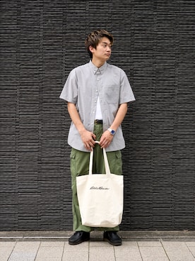「Eddie Bauer（エディーバウアー）のアイテム（バッグ）」を使った、eddiebauerofficialさん（メンズ・171cm）の夏コーディネート
