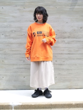 「Eddie Bauer（エディーバウアー）のアイテム（スウェット）」を使った、eddiebauerofficialさん（レディース・152cm）の秋コーディネート