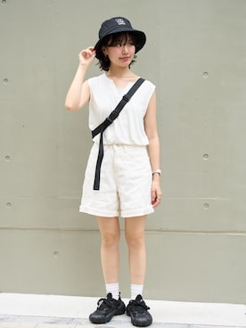 「Eddie Bauer（エディーバウアー）のアイテム（帽子）」を使った、eddiebauerofficialさん（レディース・152cm）の夏コーディネート