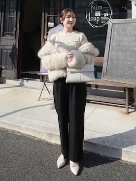 「CAFUNE（カフネ）のアイテム」を使った、yuiさん（レディース・157cm）の冬コーディネート