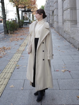 「アイテム（バレッタ/ヘアクリップ）」を使った、yuiさん（レディース・157cm）の冬コーディネート