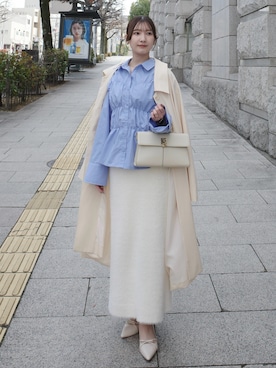 「CAFUNE（カフネ）のアイテム」を使った、yuiさん（レディース・157cm）の冬コーディネート