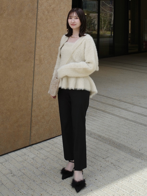 フェザーペプラムニットカーディガンセット（ニット/セーター）｜EIMY