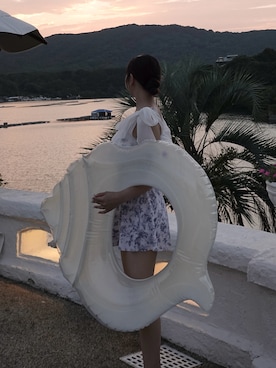 「アイテム（水着）」を使った、𝘺𝘶𝘪｜きれいめフェミニンさん（レディース・157cm）の夏コーディネート