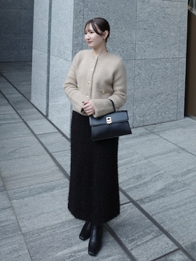 「アイテム（ノーカラージャケット）」を使った、yuiさん（レディース・157cm）の秋コーディネート