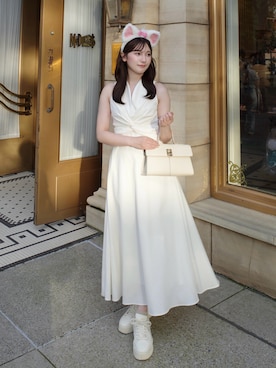 「CAFUNE（カフネ）のアイテム」を使った、𝘺𝘶𝘪｜きれいめフェミニンさん（レディース・157cm）の秋コーディネート