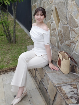 「ete（エテ）のアイテム」を使った、𝘺𝘶𝘪｜きれいめフェミニンさん（レディース・157cm）の夏コーディネート