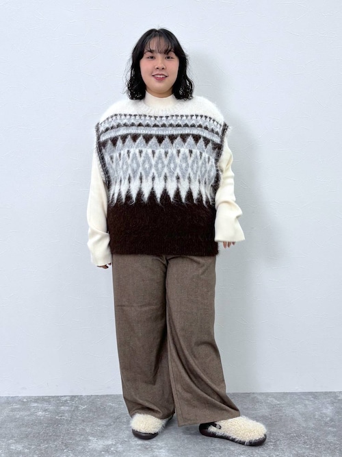 pine　12個 12ゲージシルクMIXハイネックプルオーバー[プラスサイズあり]（ニット