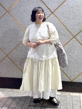 「アイテム（サンダル、グリーン系）」を使った、ももこ*.。さん（レディース・158cm）の秋コーディネート