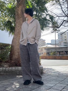 「PLST（プラステ）のアイテム」を使った、llryollさん（メンズ・175cm）の春コーディネート