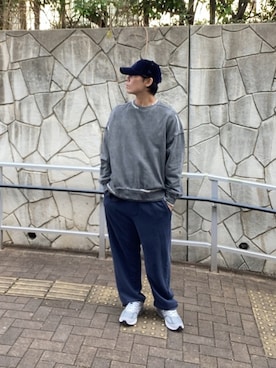 「MAISON SPECIAL（メゾンスペシャル）のアイテム（スウェット）」を使った、llryollさん（メンズ・175cm）の冬コーディネート