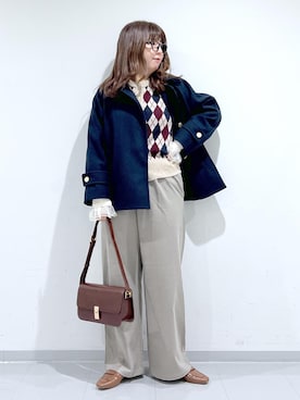 「アイテム（手袋）」を使った、shirakiiさん（レディース・165cm）の秋コーディネート