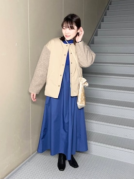 「寒い」｜「アイテム（ブルゾン）」を使った、ヒトミさん（レディース・160cm）の冬コーディネート