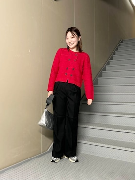 「アイテム（クラッチバッグ）」を使った、ヒトミさん（レディース・160cm）の秋コーディネート