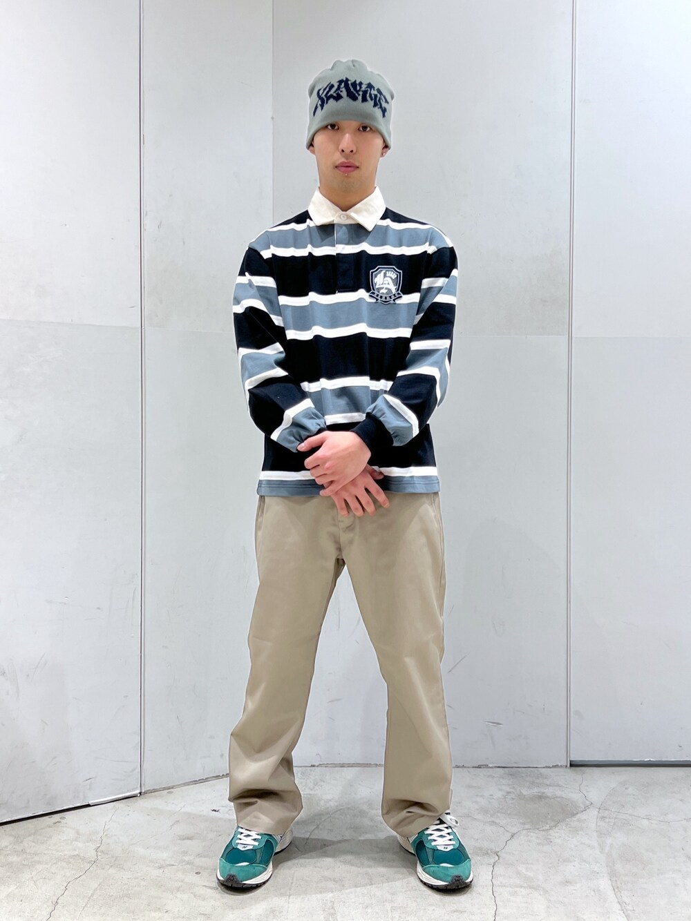 XLARGE（エクストララージ）の「EMBLEM STRIPED RUGBY SHIRT（T