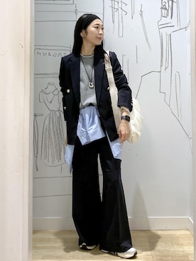 「アイテム（テーラードジャケット）」を使った、miyajiさん（レディース・157cm・30代）の秋コーディネート