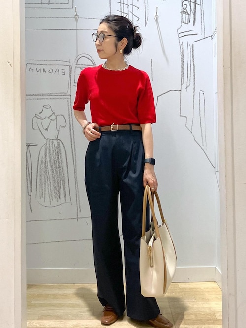 UVカット・接触冷感・イージーケア】八方映えニット ハーフスリーブ