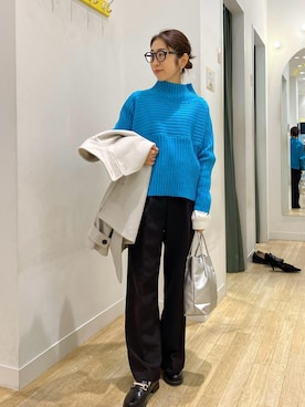 「ローゲージ」｜miyajiさん（レディース・157cm）の冬コーディネート