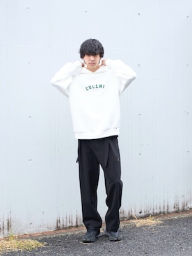 「CULLNI（クルニ）のアイテム（パンツ）」を使った、koushiさん（メンズ・178cm）の冬コーディネート