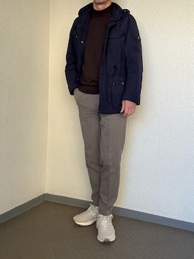 「アイテム（ナイロンジャケット）」を使った、ゴンさん（メンズ・178cm）の冬コーディネート