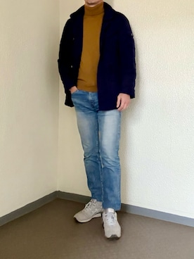 「アイテム（ナイロンジャケット）」を使った、ゴンさん（メンズ・178cm）の冬コーディネート