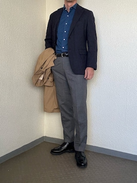 「アイテム（トレンチコート）」を使った、ゴンさん（メンズ・178cm）の冬コーディネート