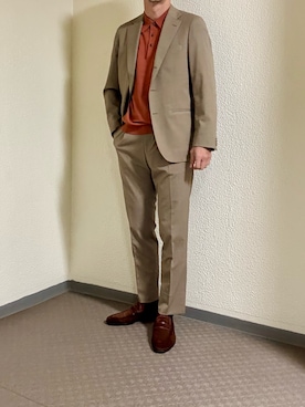 「アイテム（スーツセット）」を使った、ゴンさん（メンズ・178cm）の秋コーディネート