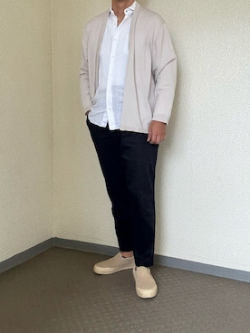 「アイテム（スリッポン）」を使った、ゴンさん（メンズ・178cm）の秋コーディネート